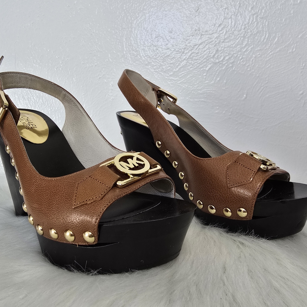 Michael Kors Brown Wedge Heels. Never Worn.
